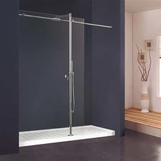 Berjalan tanpa bingkai di layar dan baki layar shower