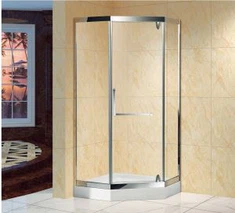 Famed Neo Angle Corner Shower Bath Screen Enclosure Dengan Pivor Engsel dan White Acrylic Shower Tray (KT5583)